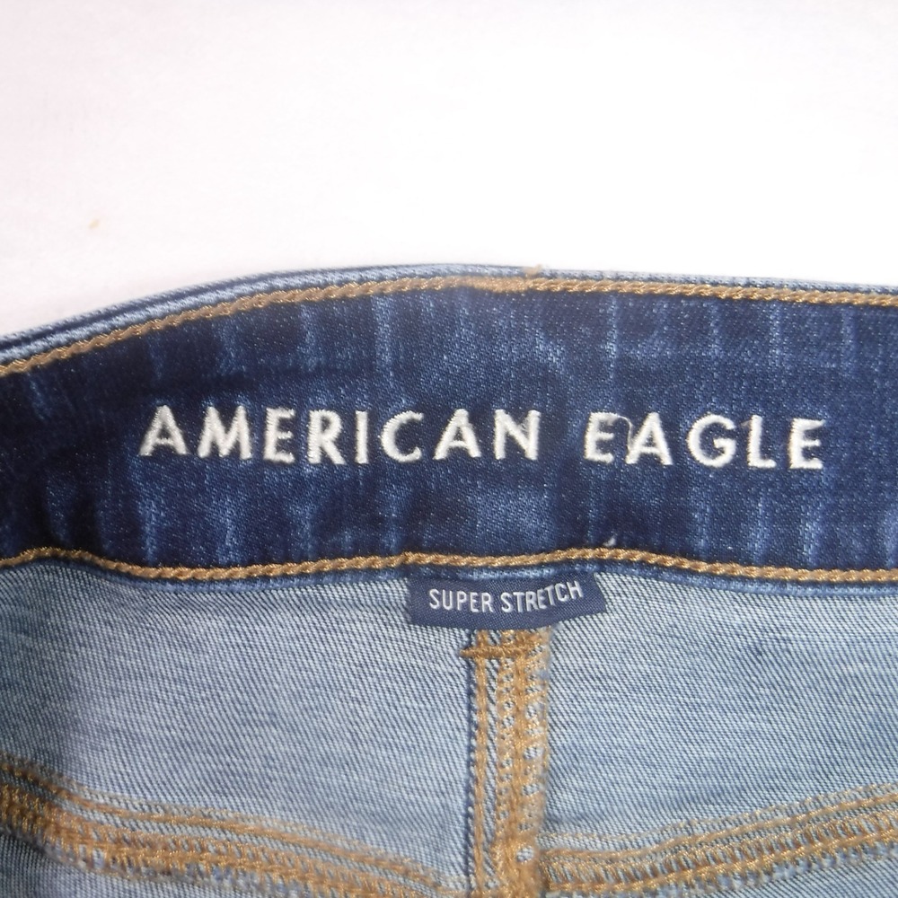 American Eagle Artist Flare Jeans Womens 8 X-Long Super Stretch Dark Wash Blue - Picture 4 of 15